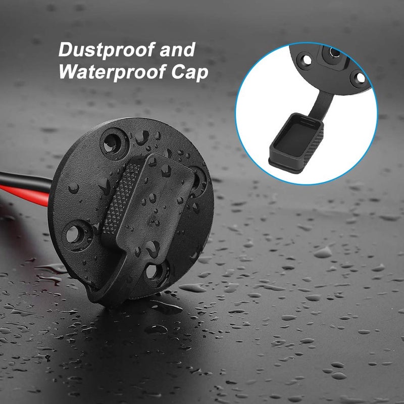 ELECTOP SAE Connector Power Socket Sidewall Port, Weatherproof SAE Quick Connect Solar Panel Flush Mount SAE Plug Adapter Cable, 12AWG SAE Extension Cable for Solar Generator Battery Charger(2 Pack) - Image 5